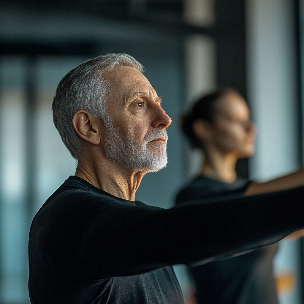 Активні та щасливі пенсіонери на тренуванні